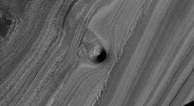 Martian Polar Layer Erosion Looks Striking