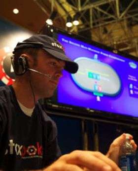 Poker pro Nick Grudzien concentrates on the game.