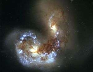 Two galaxies interacting