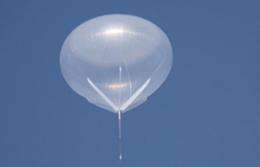 Giant balloon flying high over Atlantic to catch cosmic rays