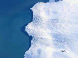 Peering under the ice of a collapsing polar coast