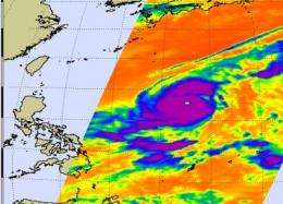 Super typhoon Lupit heading west in the Philippine Sea