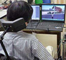 This handout picture shows a 41-year-old paralysed man enjoying a virtual walk in the online world of 'Second Life'