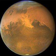 This NASA Hubble Space Telescope image shows Mars