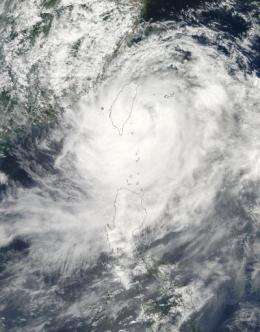 NASA satellite image shows deadly Typhoon Morakot slamming Taiwan