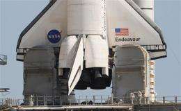 Space shuttle Endeavour is waiting to embark on its final mission to the International Space Station