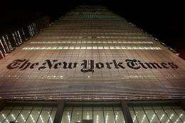 The New York Times headquarters is seen in February 2009 in New York City