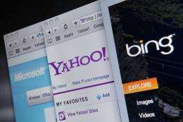 The websites of Bing, Microsoft and Yahoo