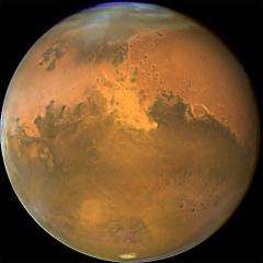 This NASA Hubble Space Telescope image shows Mars in 2005
