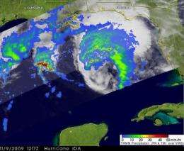 NASA satellites make a movie and get rainfall, wind info on Ida