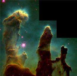 Pillars of Creation formed in the shadows
