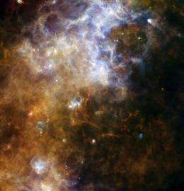 Herschel views deep-space pearls on a cosmic string