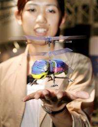 A lithium-powered radio-controlled helicopter in Tokyo