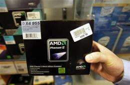 AMD 2Q sales slump 13 pct, shares dive (AP)