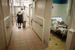 An Alzheimers patient at a psychiatric hospital