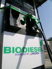 a new biodiesel fuel pump at The Grange in Issaquah, Washington