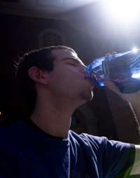BPA chemical leaches from plastic drinking bottles into people