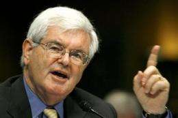 Gingrich says climate bill will punish Americans (AP)