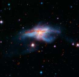 Hearts of Galaxies Close in for Cosmic Train Wreck