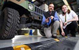 High-tech speed bump detects damage to army vehicles