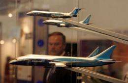 Models of Boeings Dreamliner aircraft