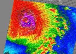 NASA's QuikScat sees category 3 Hurricane Bill's winds go a long distance