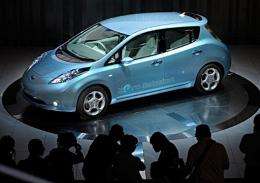 Nissan Motor's electric vehicle called "Leaf"