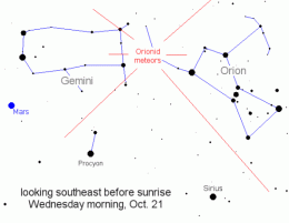 Orionid meteor shower peaks Wednesday