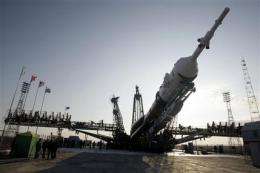 Rocket readied at Kazakh steppe for ISS mission (AP)