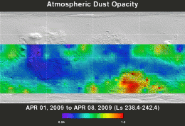 Scientists monitor developing Mars dust storm