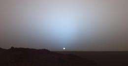 Sunset on Mars, recorded by Spirit in 2005