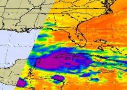The GOES-12 satellite sees Large Hurricane Ida nearing landfall