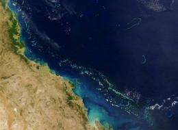 The Great Barrier Reef off Australia's eastern coast