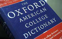 View of the Oxford American College dictionary taken in Washington