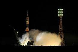A Soyuz rocket blasts off from the Russian-leased Baikonur cosmodrome early to the International Space Station in June