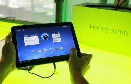 Google's Android 3.0 Honeycomb OS is demonstrated on a Motorola Xoom tablet in February