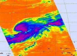 Infrared NASA satellite imagery confirmed newborn Tropical Storm Sonca