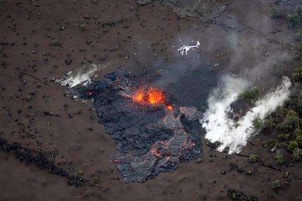 Lava spews 100 feet from Hawaii volcano's new vent (AP)