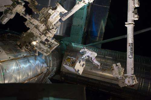 Robotic refueling module, soon to be relocated to permanent space station position