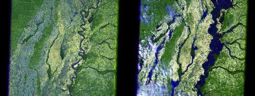 Satellite images display extreme Mississippi River flooding from space