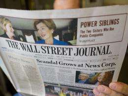 The Wall Street Journal is viewed on July 18, in Washington