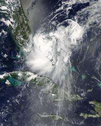 NASA satellites saw Tropical Depression Emily struggle over the weekend