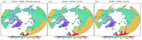 Climate change's impact on Arctic regions by 2099
