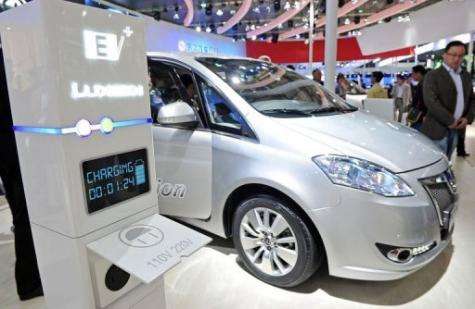 An electric car of Chinese car manufacturer Dongfeng motor group