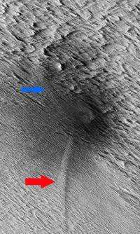 Meteorite shockwaves trigger dust avalanches on Mars