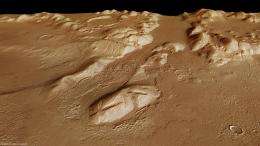 Mountains and buried ice on Mars