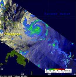 NASA's TRMM satellite sees a well-organized, major Typhoon Songda