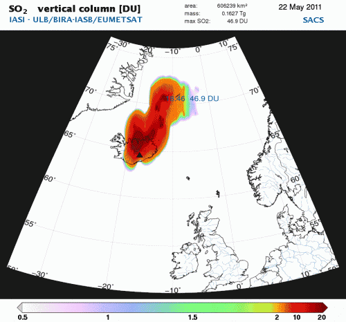 Satellites monitor Icelandic ash plume