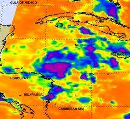 NASA satellites see heavy rains for Central America from Tropical Depression 8