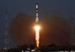 A Russian Progress-M-12M cargo ship carrying supplies for the International Space Station (ISS) blasts off in August